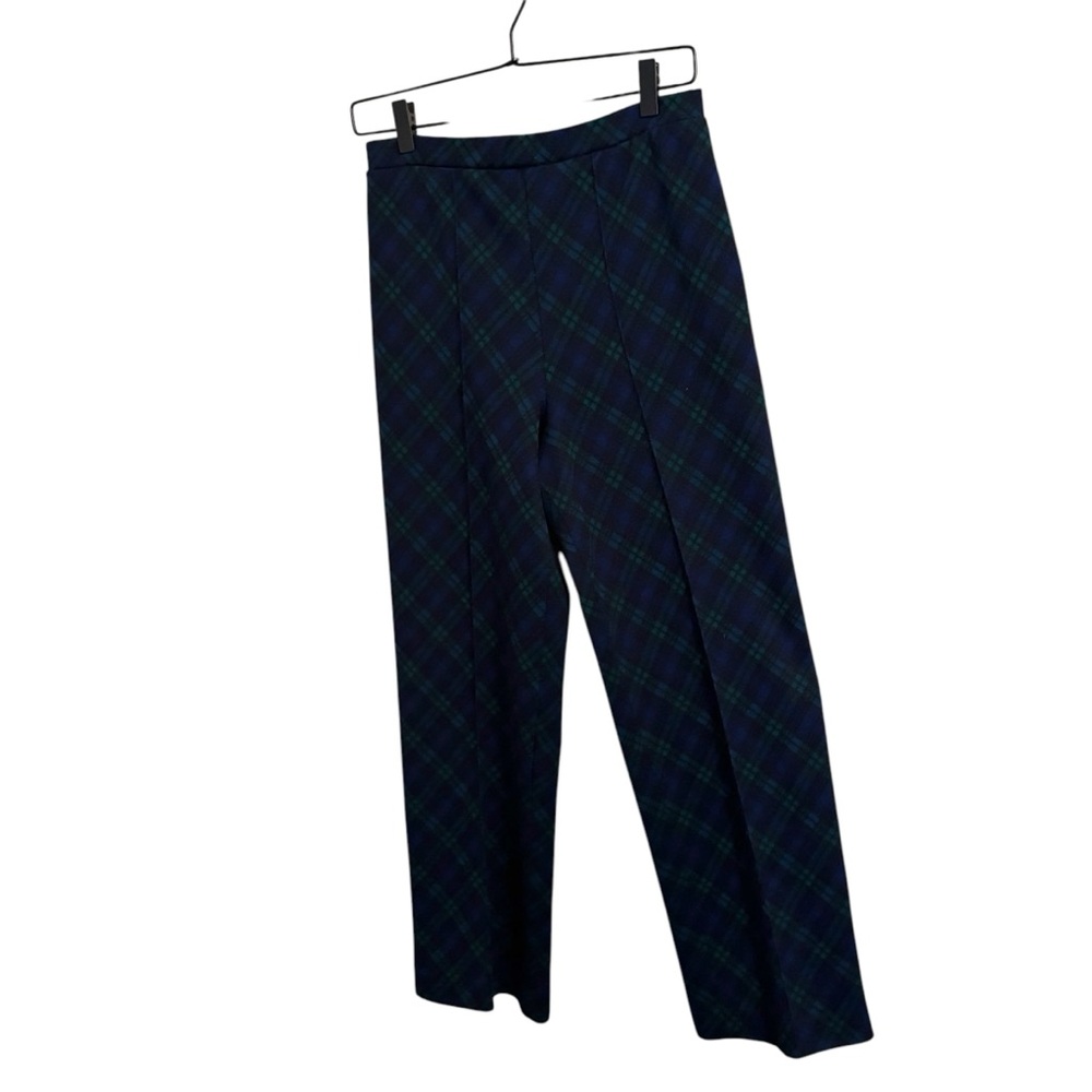 Vintage Blue Green Plaid Pleated Pull On Pants Size 9/10 - Picture 4 of 5